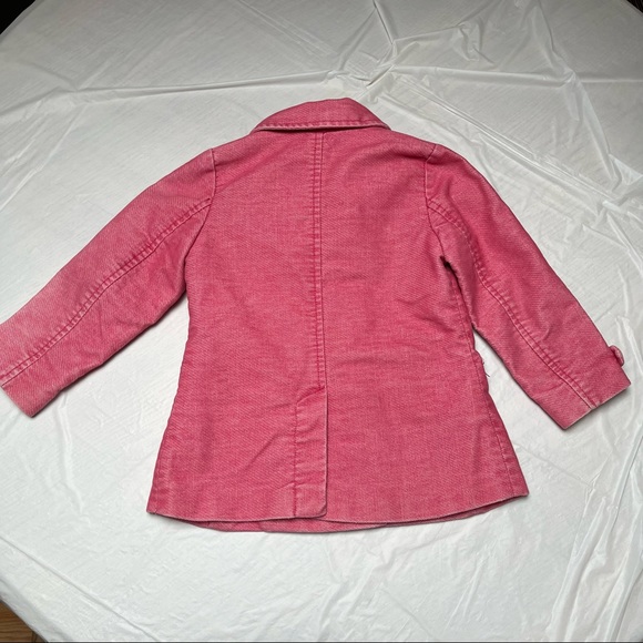 Old Navy Vintage Look Pink Peacoat Embroidered Jacket Coat Size 3T - Picture 8 of 11